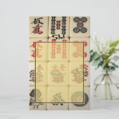 Mahjong monogram briefpapier (Staand voorkant)