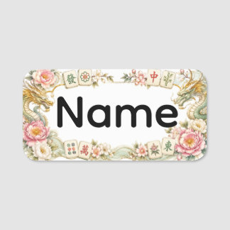 Mahjong naamlabel labels Mahjongg Naamplaatje