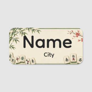 Mahjong naamlabel naamplaatje