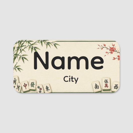 Mahjong naamlabel naamplaatje (Voorkant)