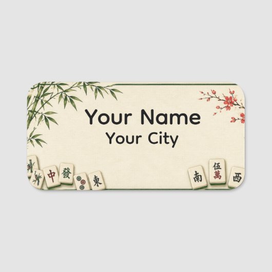 Mahjong naamlabel naamplaatje (Voorkant)