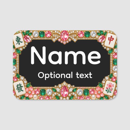 Mahjong naamlabel naamplaatje (Voorkant)