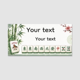 Mahjong naamlabel naamplaatje