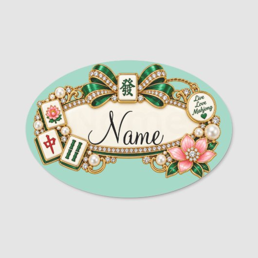 Mahjong naamlabel naamplaatje (Voorkant)