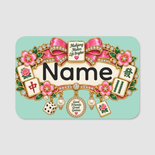 Mahjong naamlabel naamplaatje (Voorkant)