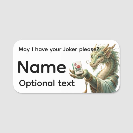 Mahjong Naamlabel Naamplaatje (Voorkant)