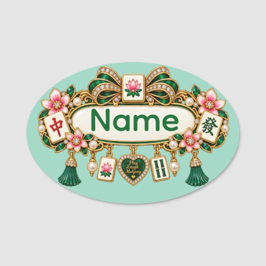 Mahjong naamlabel naamplaatje (Voorkant)