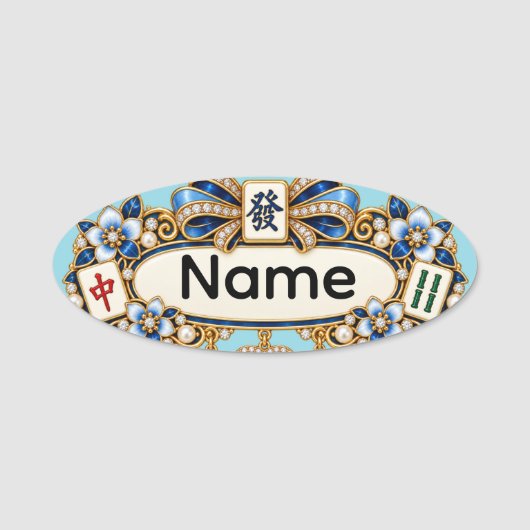 Mahjong naamlabel naamplaatje (Voorkant)