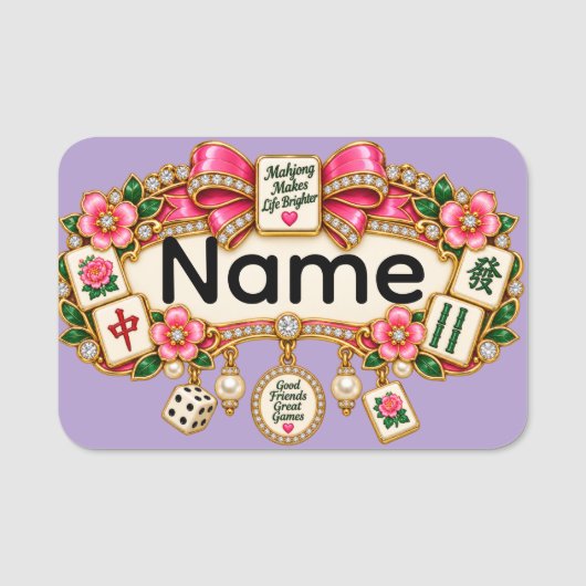 Mahjong naamlabel naamplaatje (Voorkant)