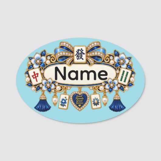 Mahjong naamlabel naamplaatje (Voorkant)