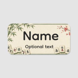 Mahjong naamlabel naamplaatje