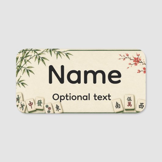 Mahjong naamlabel naamplaatje (Voorkant)