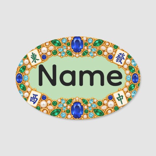Mahjong naamlabel naamplaatje (Voorkant)