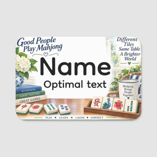 Mahjong Naamlabel Naamplaatje (Voorkant)