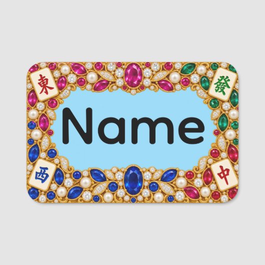 Mahjong Naamlabel Naamplaatje (Voorkant)