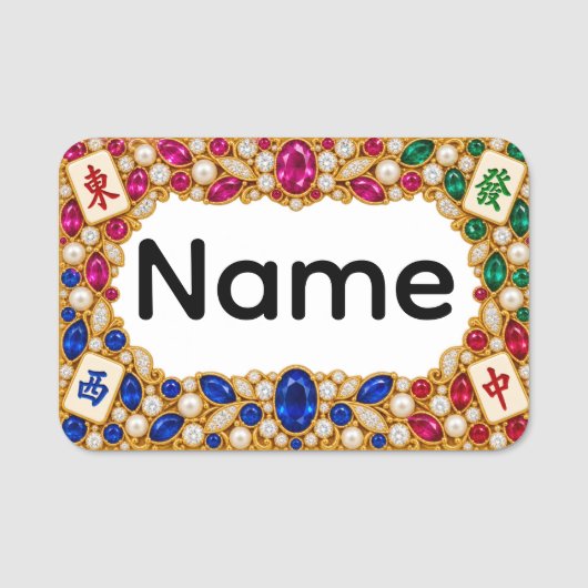 Mahjong Naamlabel Naamplaatje (Voorkant)