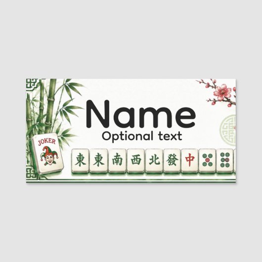 Mahjong naamlabel naamplaatje (Voorkant)