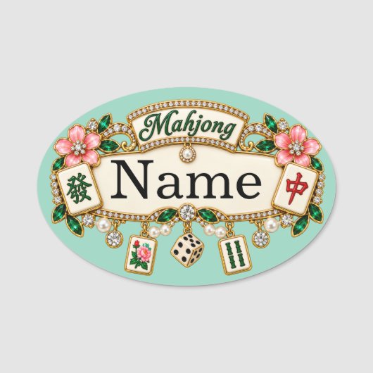 Mahjong naamlabel naamplaatje (Voorkant)