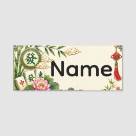 Mahjong naamlabel naamplaatje