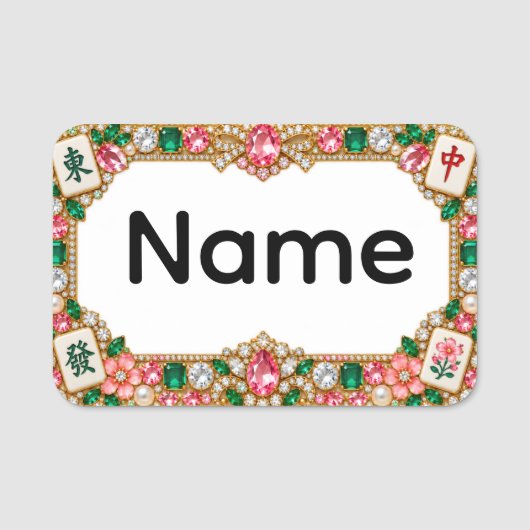 Mahjong naamlabel naamplaatje (Voorkant)