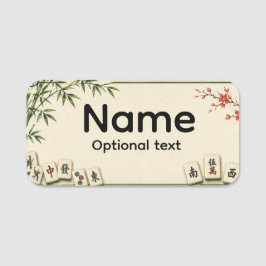 Mahjong naamlabel naamplaatje