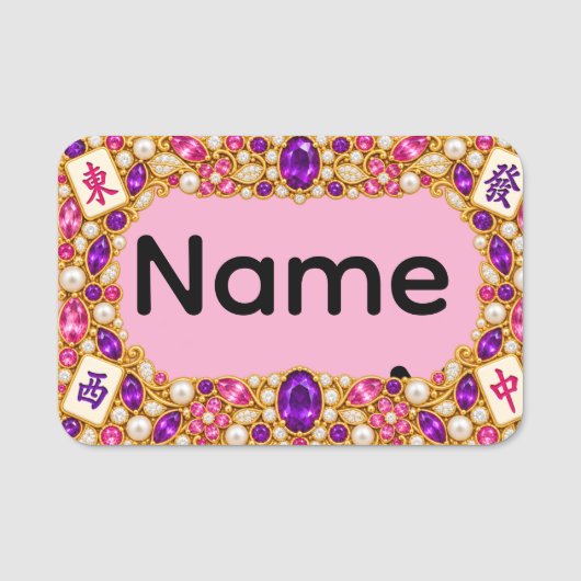 Mahjong Naamlabel Naamplaatje (Voorkant)