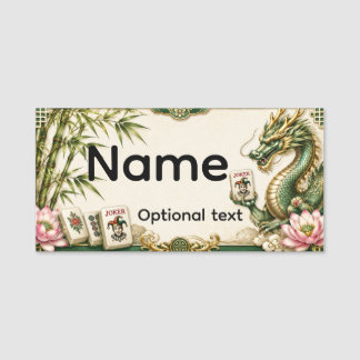 Mahjong Naamlabels Naamplaatje