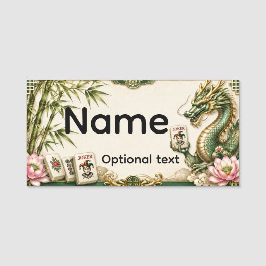 Mahjong Naamlabels Naamplaatje (Voorkant)
