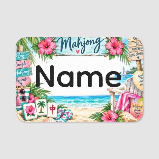 Mahjong Naamplaatje (Voorkant)