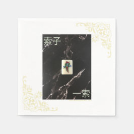 Mahjong Napkin met Cantonese 1 van Bamboo Servet