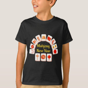 Mahjong Nieuwjaar 2026 Paard Kunstwerk T-shirt