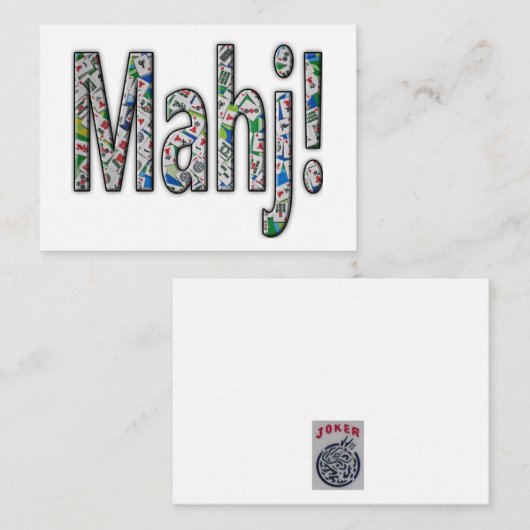 Mahjong Note Card- Mahj! Notitiekaartje (Voorkant / Achterkant)
