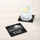 Mahjong omdat volwassenheid moeilijk is | Grappige Kartonnen Onderzetters (Insitu)