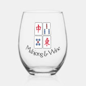 Mahjong ontwerp Stemless wijnglas Wijnglas Zonder Voet (Voorkant)