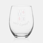 Mahjong ontwerp Stemless wijnglas Wijnglas Zonder Voet (Achterkant)