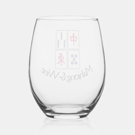 Mahjong ontwerp Stemless wijnglas Wijnglas Zonder Voet (Achterkant)