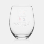 Mahjong ontwerp Stemless wijnglas Zonder Voet (Achterkant)