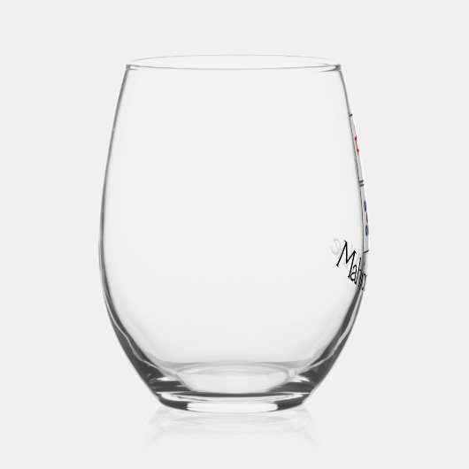 Mahjong ontwerp Stemless wijnglas Zonder Voet (Rechts)
