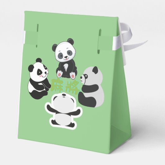 Mahjong Panda Cute Funny Bedankdoosjes (Achterkant)