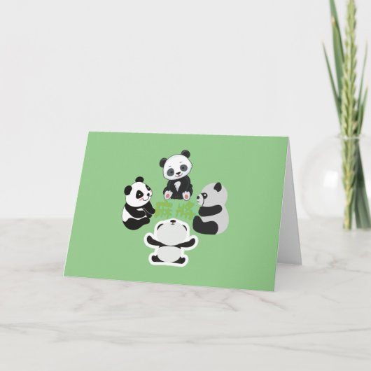 Mahjong Panda Cute Funny Feestdagen Kaart (Voorkant)