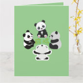 Mahjong Panda Cute Funny Kaart (Gele Bloem)