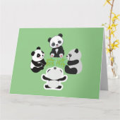 Mahjong Panda Cute Funny Kaart (Gele Bloem)
