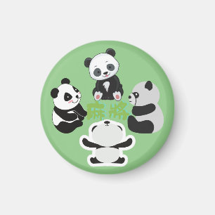 Mahjong Panda Cute Funny Magneet