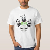 Mahjong Panda Cute Funny T-Shirt (Voorkant)