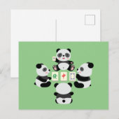 Mahjong Panda Schattig Grappig Feestdagenkaart (Voorkant / Achterkant)