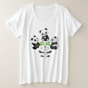 Mahjong Panda Schattig Grappig   Grote Maat T-shirt