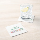 Mahjong Papier Onderzetters, Paarse/Groen Kartonnen Onderzetters (Insitu)