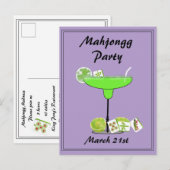 Mahjong Party Briefkaart Uitnodiging (Voorkant / Achterkant)
