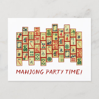 Mahjong Party Invitation Briefkaart