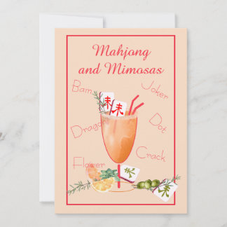 Mahjong Party Invitation Kaart